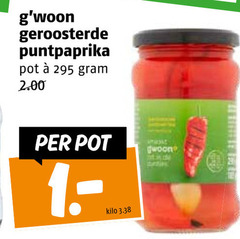  1 geroosterde puntpaprika pot kilo stokt 