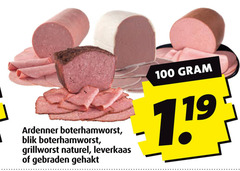  100 ardenner boterhamworst blik grillworst naturel leverkaas gebraden gehakt 