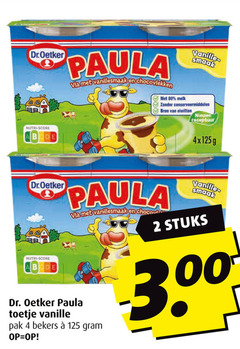  dr oetker paula toetje 2 4 80 dr.oetker nutri score vanillesmaak chocovlekken melk vanille conserveermiddelen eiwitten nieuwe receptuur b choco dr. pak bekers stuks 