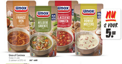  unox soep 2 5 10 48 100 franse uien grofgesneden ui zwarte peper laurier heldere groente bleekselderij gehaktballetjes rijk eiwitten klassieke tomaten grof gesneden courgette paprika romige mosterd hartige spekjes zachte room fijngesneden peterselie conimex zak zakken ml 