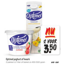  optimel drinkyoghurt kwark 1 2 planet proof yoghurt vet suiker aardbei vanillesmaak weide 3 50 pakken liter bekers 