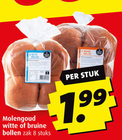  bolletjes 8 molengoud witte bruine bollen zak stuks stuk 