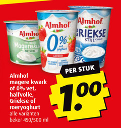  almhof yoghurt kwark 10 naturel vet halfvolle griekse roeryoghurt beker 450 500 ml you stuk 