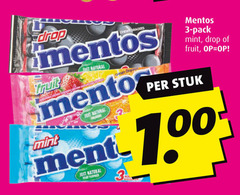  mentos snoep 3 natural drop fruit chewy mint pack stuk just bol 