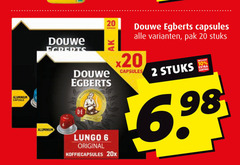  douwe egberts koffiecups 2 6 10 20 aluminium capsule lungo original koffiecapsules 20x capsules pak stuks 