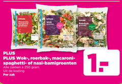  groentenpakket 250 macaroni spaghetti groenten wok witte kool sperziebonen paprika chinese stijl roerbak rode ui peterselie italiaanse nasi bamigroenten zakken koeling zak 