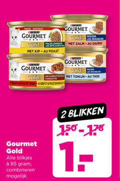  gourmet kattenvoer 2 nouveau xpurina gold malse les said kip poulet purina mousse zalm saumon cassolettes tonijn thon saus tomaat boeuf blikjes combineren blikken 