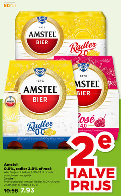  amstel radler bier 2 6 18 25 30 1870 jaar alcohol nix18 bieren san re citroen 0.0 mix alcoholvrij 2.0 rosee blikjes combineren stuks traditie rood fruit halve 