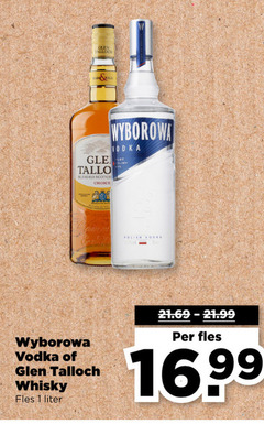  glen talloch wyberowa whisky wodka 1 old blended scotch choice wyborowa vodka fles liter polish 