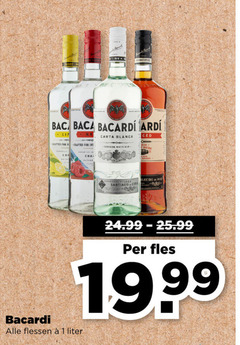  bacardi rum 1 for crafted carta blanca white flessen liter santiago fles 