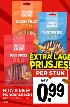  hondensnacks misty chicken fillet duck twister sticks lage prijsjes soorten stuk 99 