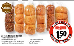  bolletjes 6 150 bakkerij verse zachte bollen hotelkadetten bruin wit fijn volkoren meergranenbollen sesambollen witte puntjes zak stuks hale zakken minder 