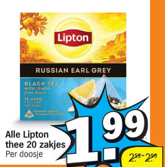  lipton thee 20 russian earl grey black tea with lemon from spain nero pyramid flavoured tee 1 99 zakjes doosje 