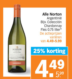  witte wijn rode 25 norton coleccion chardonnay fles liter varieeren 5.99 