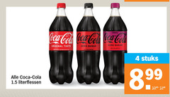  coca-cola cola 4 coca literflessen cherry original taste refreshing zero sugar calories stuks 