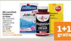  lucovitaal davitamon roter vitamines 1 2 60 120 400 1000 magnesium mg citraat potjes tabletten r multivitamines mineral weerstand groei botten tanden kauw frambozensmaak dag varieeren werking spieren vitamine ondersteunt natuurlijke sinaasappel 