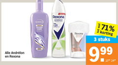  rexona andrelon deodorant shampoo 3 zilver care gele advanced protection 72h motionsense aloe vera scent clean 3x stuks 