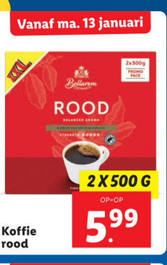  bellarom koffie 13 januari rood balanced aroma strength 2x pack 