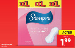  inlegkruisjes 80 xxl 80x siempre panty liners normal with fresh fragrance and aloe vera stuks protection against 