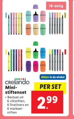  viltstiften 6 18 delig crelando mini stiftenset fineliners stiften 