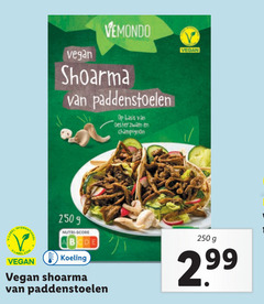  vegetarisch 250 vemondo shoarma paddenstoelen basis oesterzwam champignon nutri score koeling 