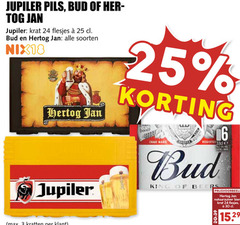  bud hertog jan jupiler krat bier blikjes 5 16 24 25 30 pils soorten nix18 register king beers natuurzuiver 