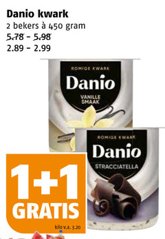  danone danio kwark 1 2 450 bekers romige vanille kilo v.a. stracciatella 