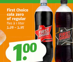  first choice cola 1 100 zero regular fles liter sigur 