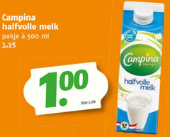  campina melk 100 500 halfvolle pakje ml liter 