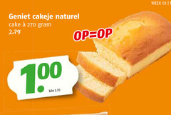  cake cakejes naturel kilo week 