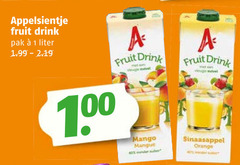  appelsientje fruitdrank 1 40 100 fruit drink pak liter mango sinaasappel orange 