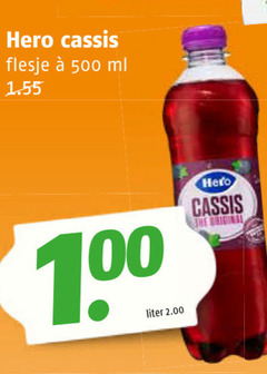  hero frisdrank 100 500 cassis flesje ml liter original 