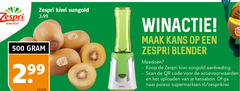  zespri kiwi 500 kiwifruit sungold 3.99 kilo winactie kans blender meedoen aanbieding scan code uploaden kassabon 