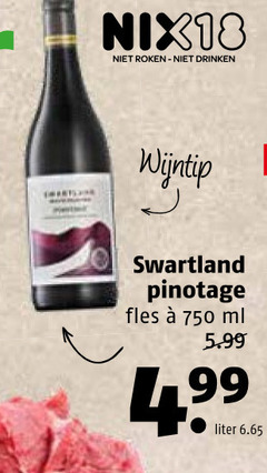  rode wijn 750 roken drinken wijntip swartland pinotage fles ml 5.99 liter 