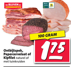  ontbijtspek kipfilet pepercervelaat 100 beter leven naturel tuinkruiden 