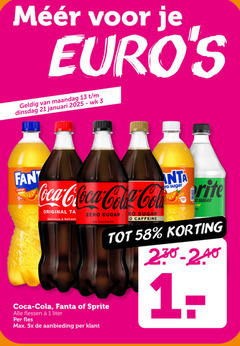  sprite fanta coca-cola cola frisdrank 1 3 13 maandag januari fant orange coca original zero sugar refresh calories flessen liter fles 5x aanbieding co caffeine 