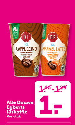  douwe egberts ijskoffie 40 less plastic d.e ice cappuccino caramel latte creamy stuk 