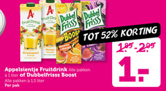  dubbelfrisss appelsientje drinkyoghurt 1 40 fruit drink vleugje zuivel sinaasappel orange minder suiker mango mangue dubbel frisss ananas appel boordevol fruitdrink pakken liter boost 5 pak verfrissend book 