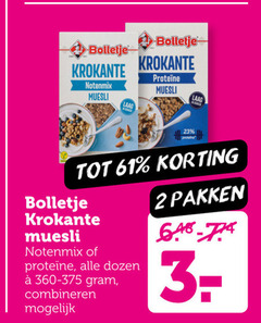  bolletje muesli 2 3 23 krokante notenmix laag dozen combineren pakken 