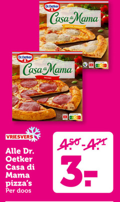  dr oetker diepvriespizza 3 dr.oetker casa mama quattro formaggi salame vriesvers dr. doos 