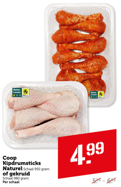  drumsticks 950 beter leven dieren bescherming kipdrumsticks naturel schaal gekruid 