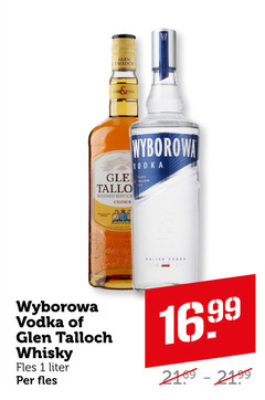  glen talloch wyberowa whisky wodka 1 blended scotch choice wyborowa vodka fles liter polish 