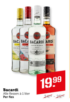  bacardi rum 1 spice carta blanca crafted for authentiek superior white drink flessen liter fles establecido santiago cuba 