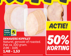  kipfilet 50 100 beter leven dekavers naturel gerookt roasted pak ca. 2 96 3 1 48 