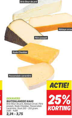  buitenlandse kaas 25 150 brie fleur rode cheddar joseph abbaye passendale dekavers stuk 2 99 