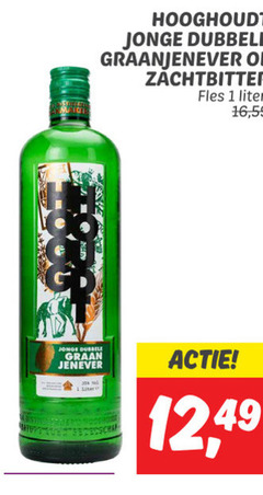  hooghoudt jenever 1 jonge dubbele graanjenever zachtbitter fles liter 16 graan 