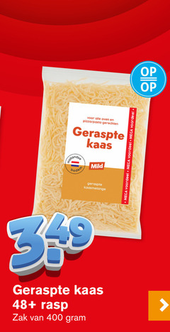  geraspte kaas 400 oven pizza pasta gerechten hollandse bodem mild mega voordeel 48 rasp zak 