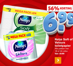  nalys toiletpapier 18 24 50 80 ouvrir soft mega pack inspired by nature x18 velours fluweelzacht gerecycleerde emballage recycle pakken rollen 