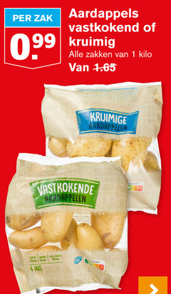  aardappelen 1 30 99 200 zak aardappels vastkokend kruimig zakken kilo kruimige vastkokende koker bakken oven 20mm min score tri 