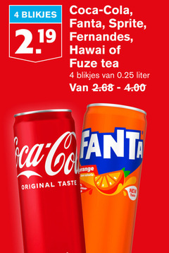  coca-cola fanta sprite fuze tea cola ice frisdrank 4 19 coca fernandes blikjes hawaii 0.25 liter original taste calorie new 